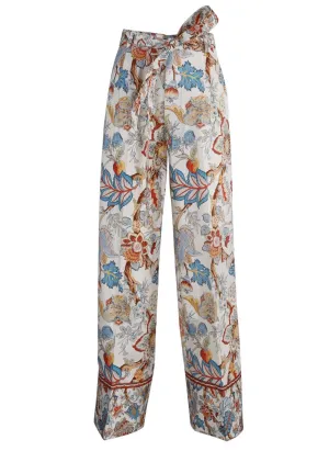 Etro Floral Print Belted Trousers