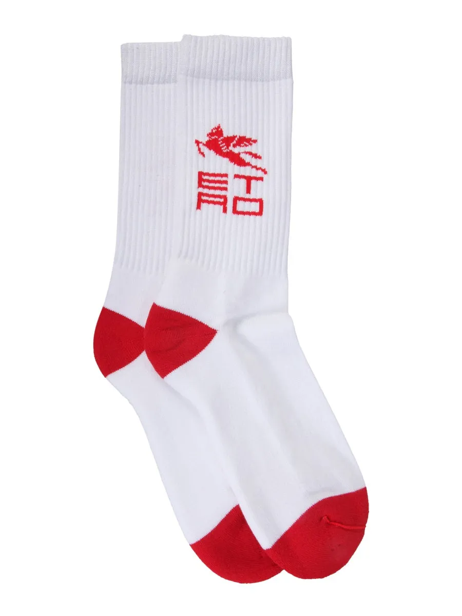 Etro Logo Intarsia Two-Tone Socks