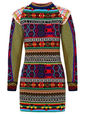 Etro Patterned Knit Mini Dress