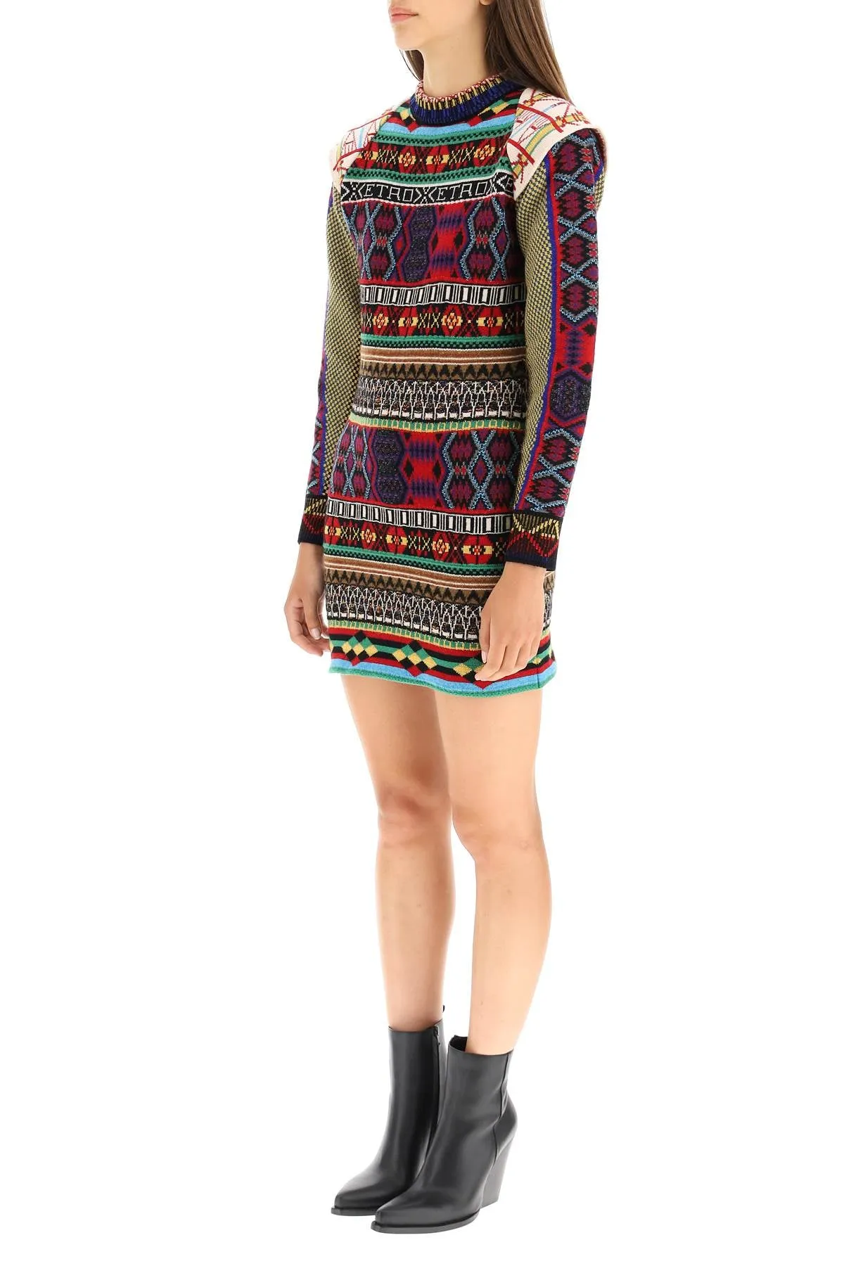 Etro Patterned Knit Mini Dress