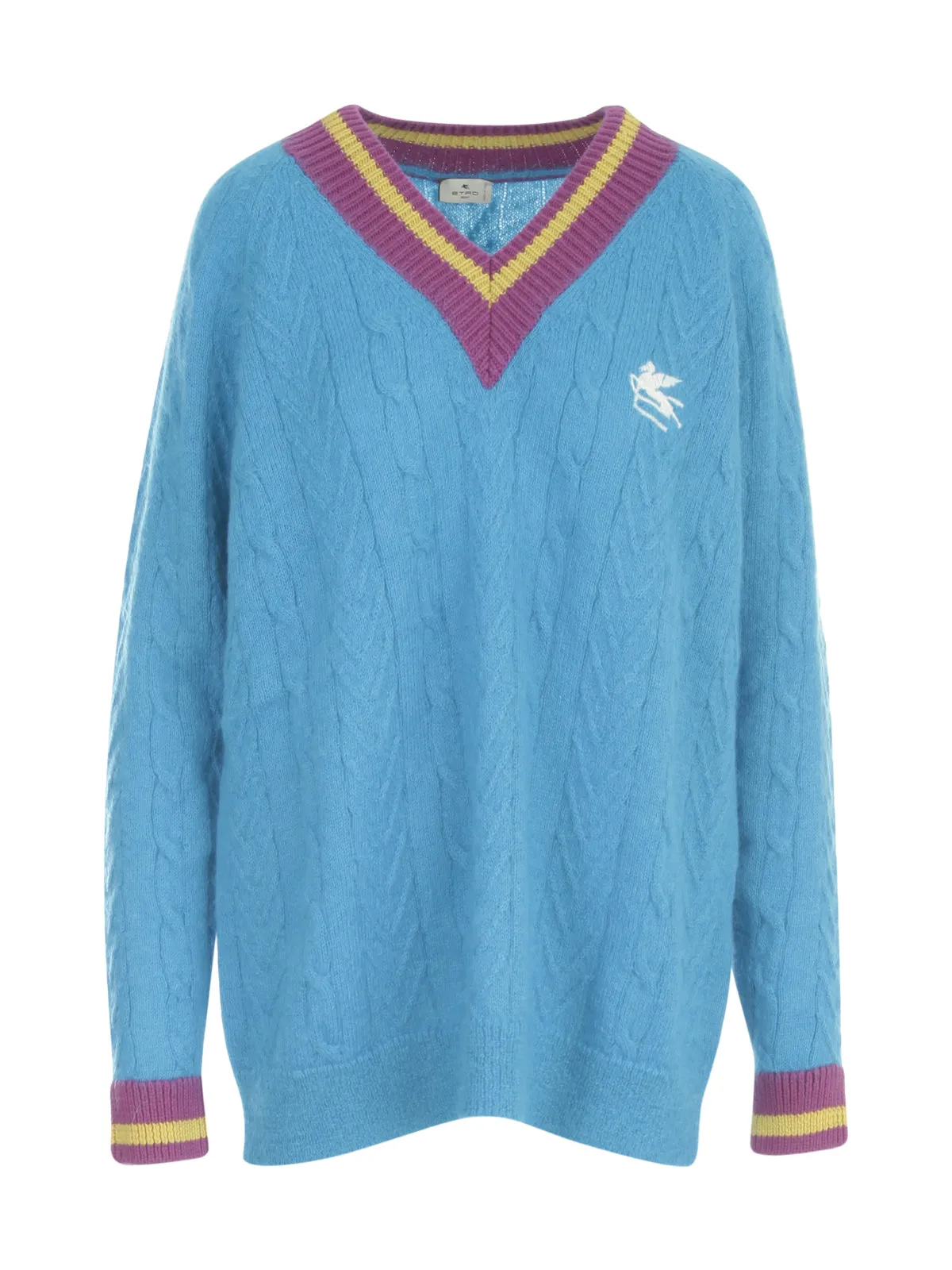 Etro V-Neck Cable-Knit Jumper
