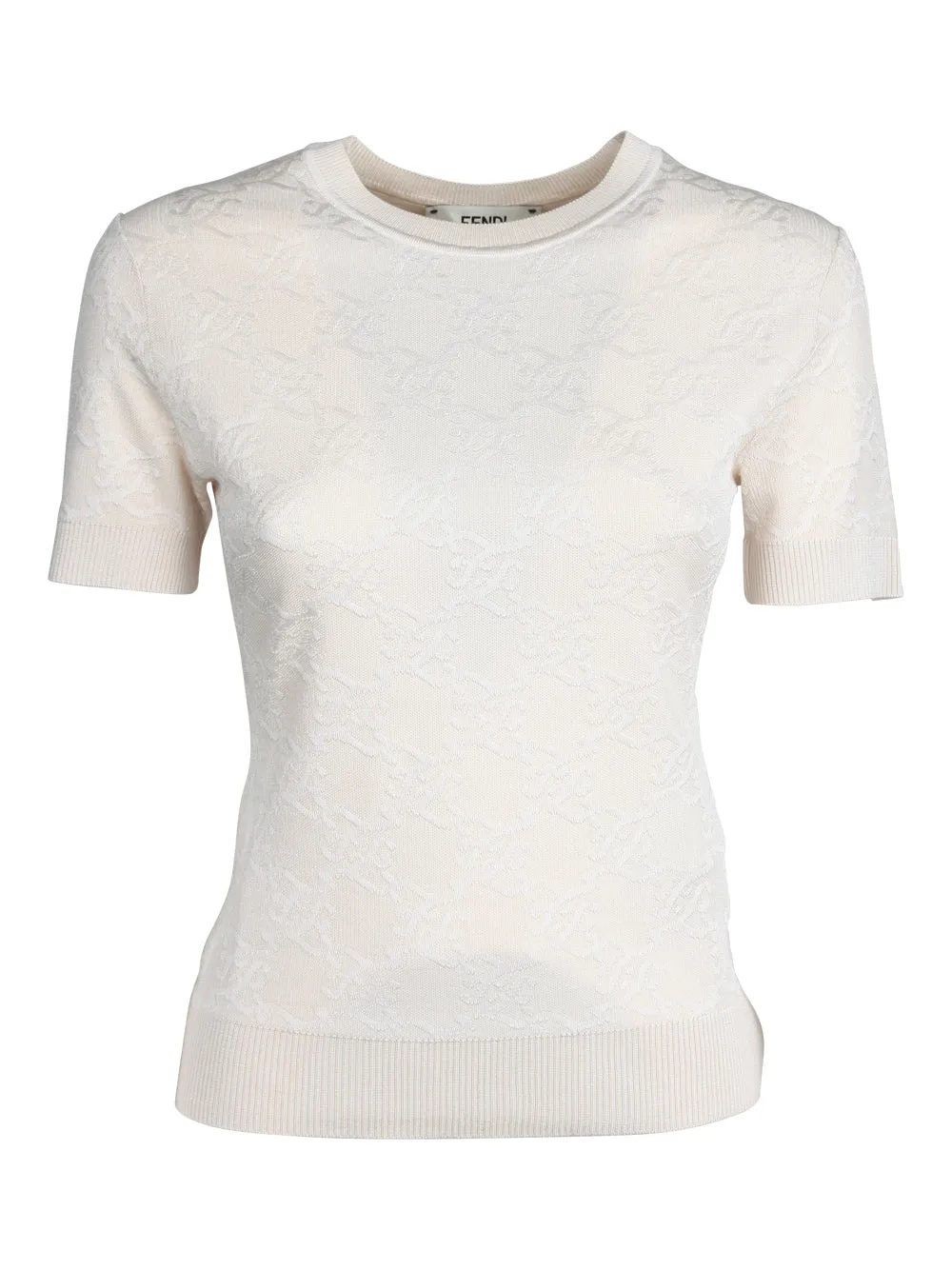 Fendi FF Jacquard Short-Sleeved Knit Jumper