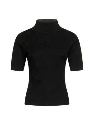 Fendi Short-Sleeved Intarsia-Knit Top