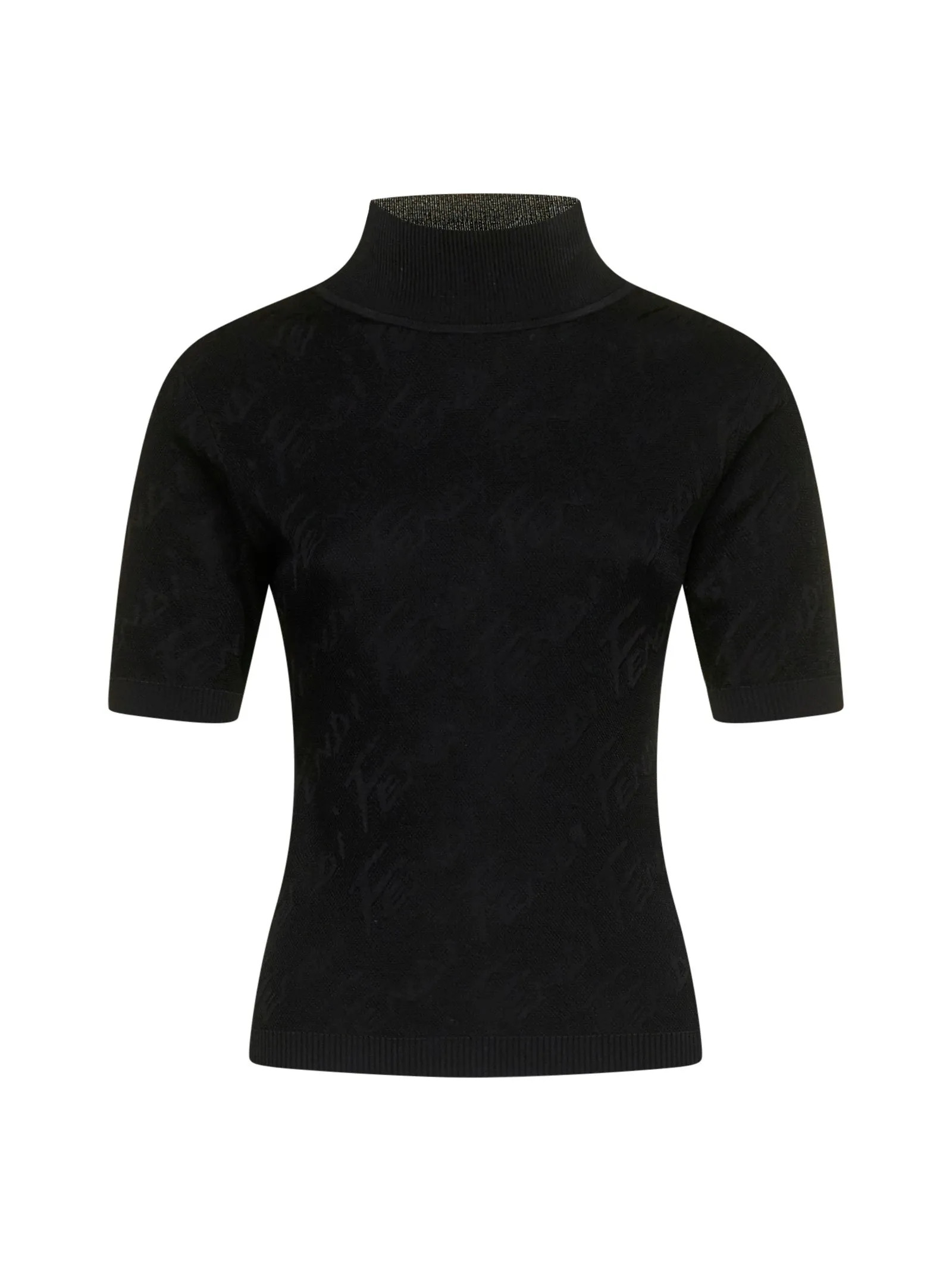Fendi Short-Sleeved Intarsia-Knit Top
