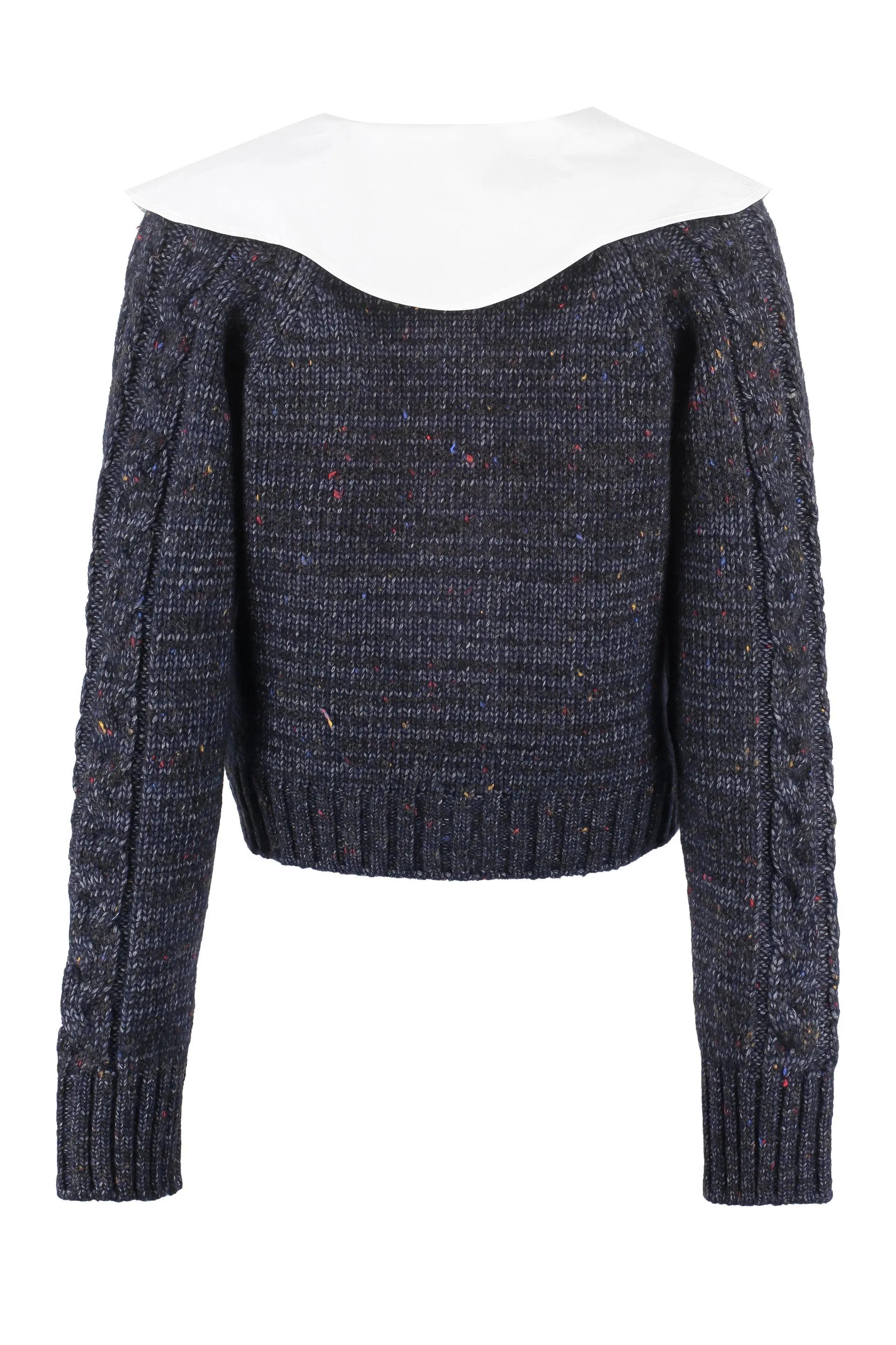 Ganni Cable Knit Cropped Cardigan