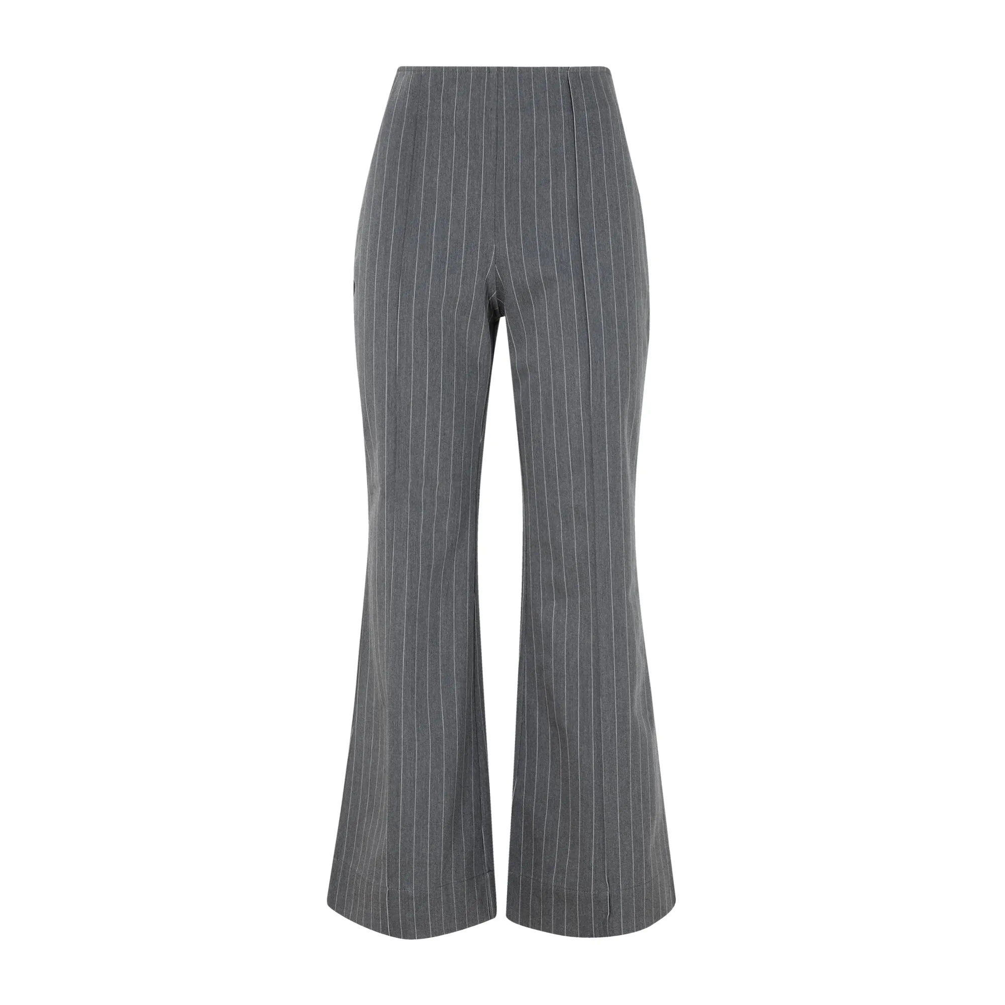 Ganni Pinstriped Kick-Flared Pants