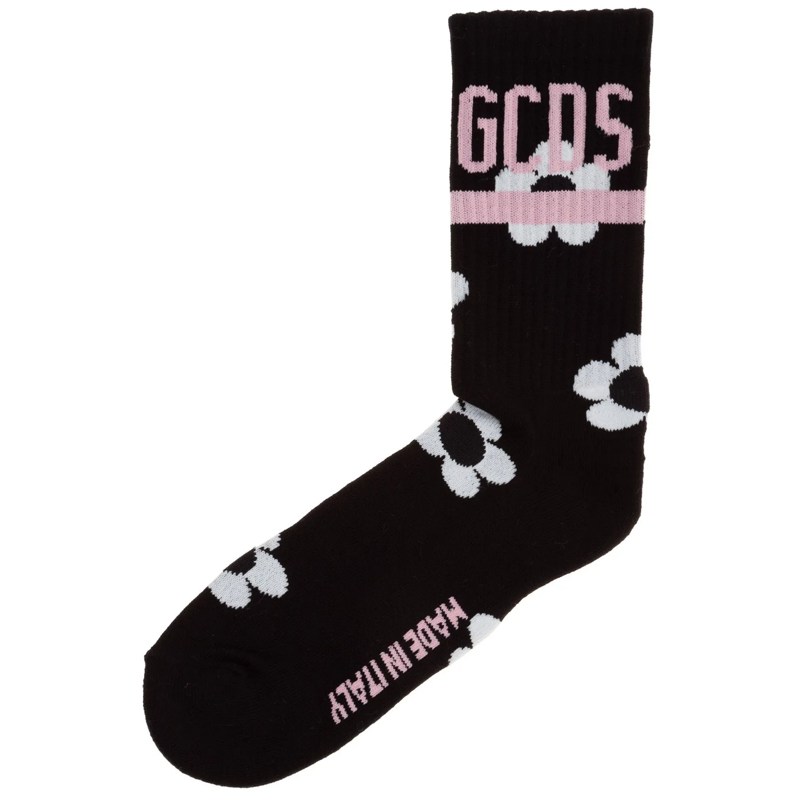GCDS Logo Intarsia Floral Detailed Socks