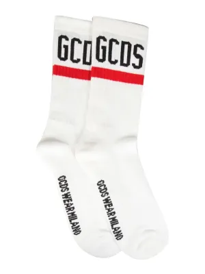 GCDS Logo Intarsia Ribbed Socks