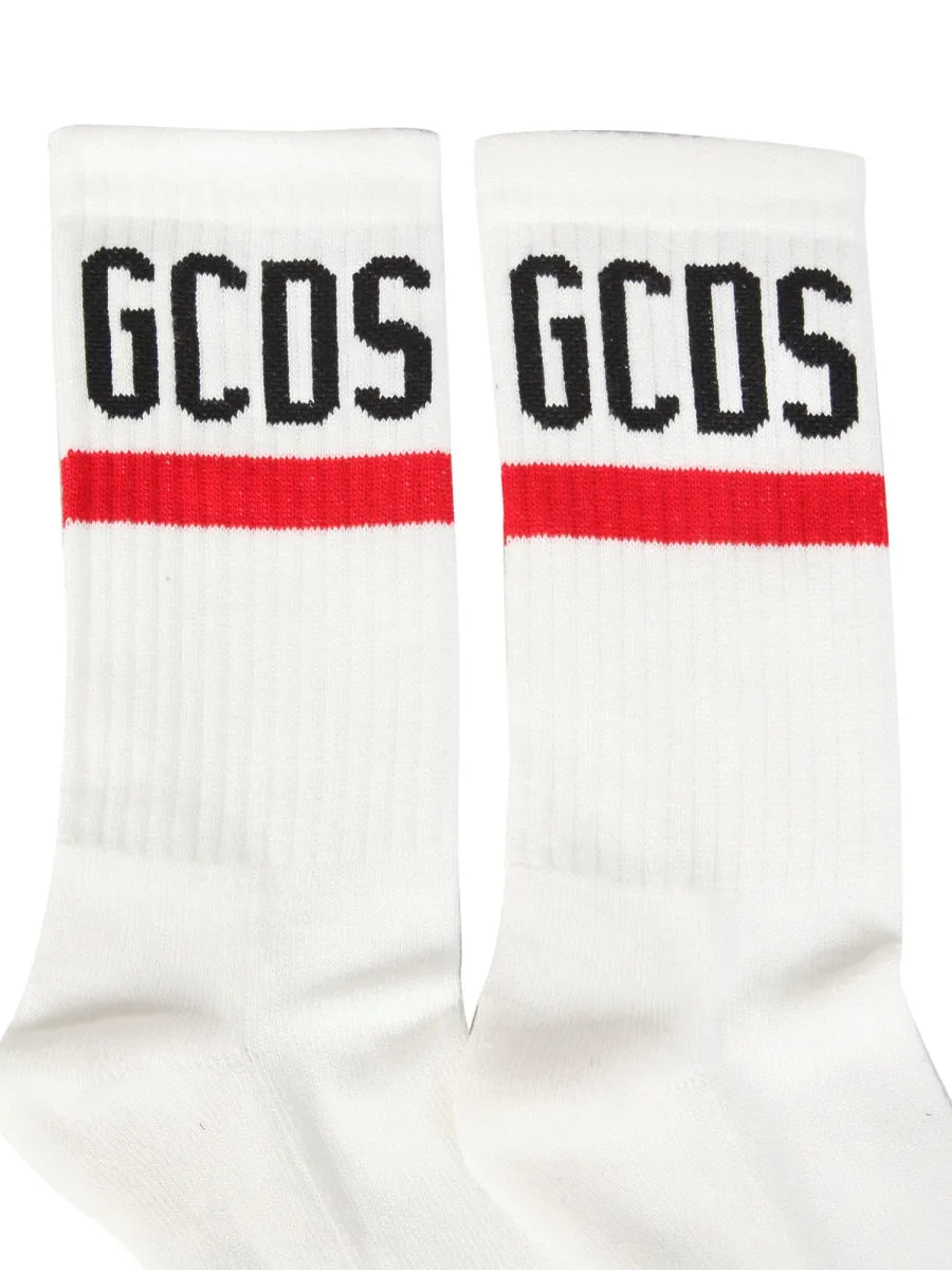 GCDS Logo Intarsia Ribbed Socks