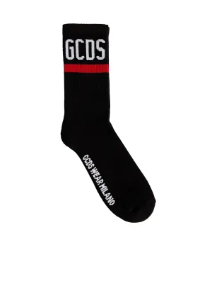GCDS Logo Intarsia Ribbed Socks