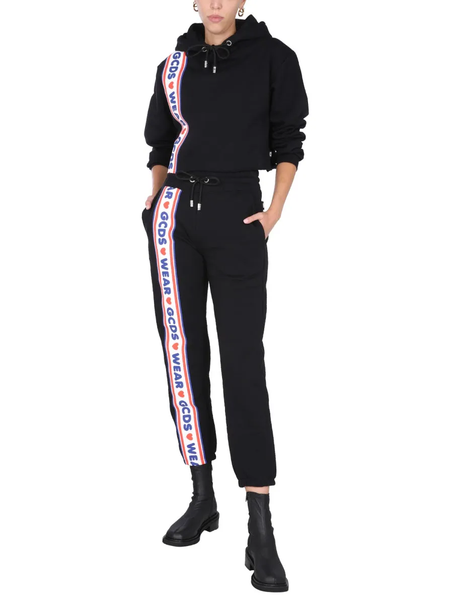 GCDS Logo Printed Drawstring Track Pants