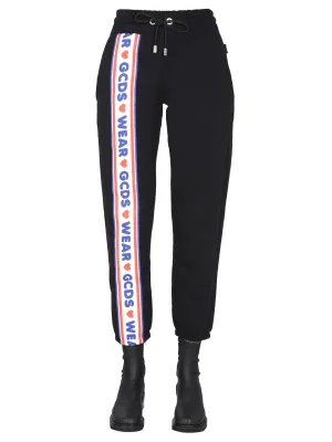 GCDS Logo Printed Drawstring Track Pants
