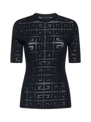 Givenchy 4G Jacquard Short-Sleeved Sweater