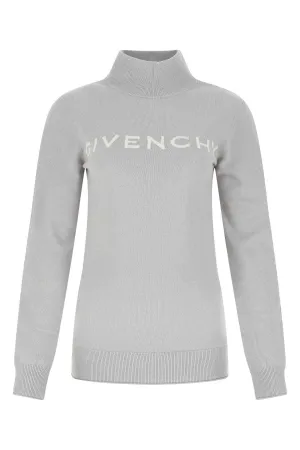 Givenchy High Neck Logo Intarsia Sweater