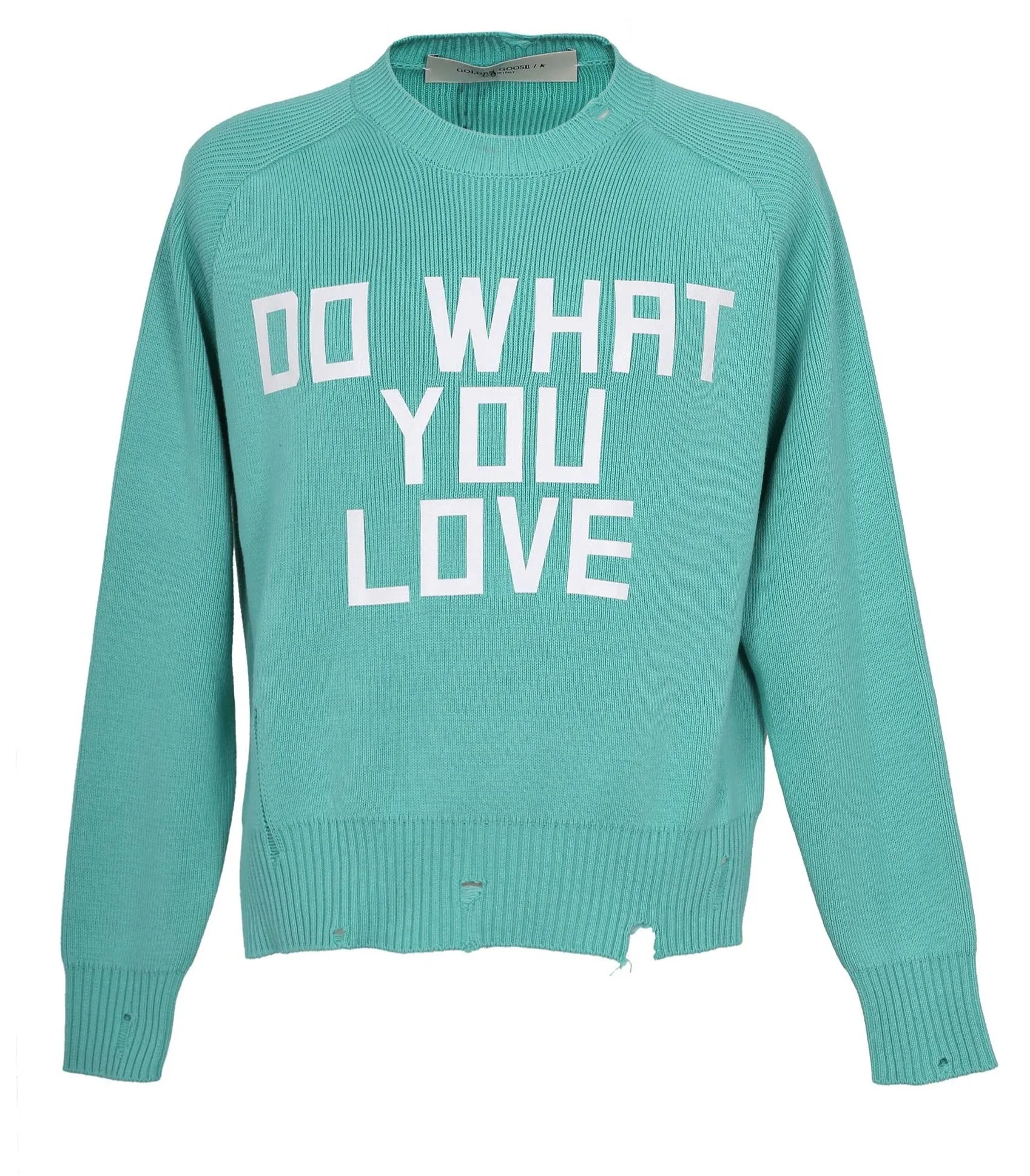 Golden Goose Deluxe Brand Slogan Ripped Sweater