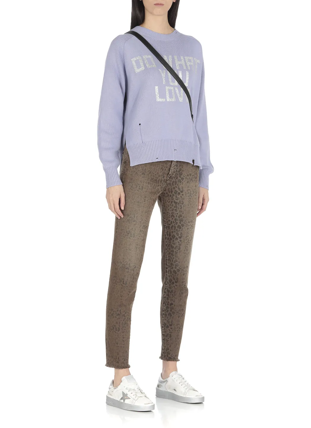 Golden Goose Deluxe Brand Slogan Ripped Sweater