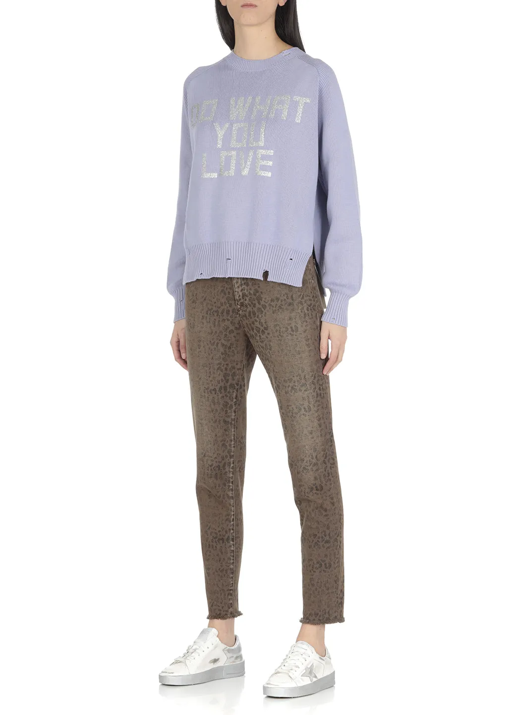 Golden Goose Deluxe Brand Slogan Ripped Sweater
