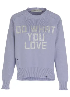 Golden Goose Deluxe Brand Slogan Ripped Sweater