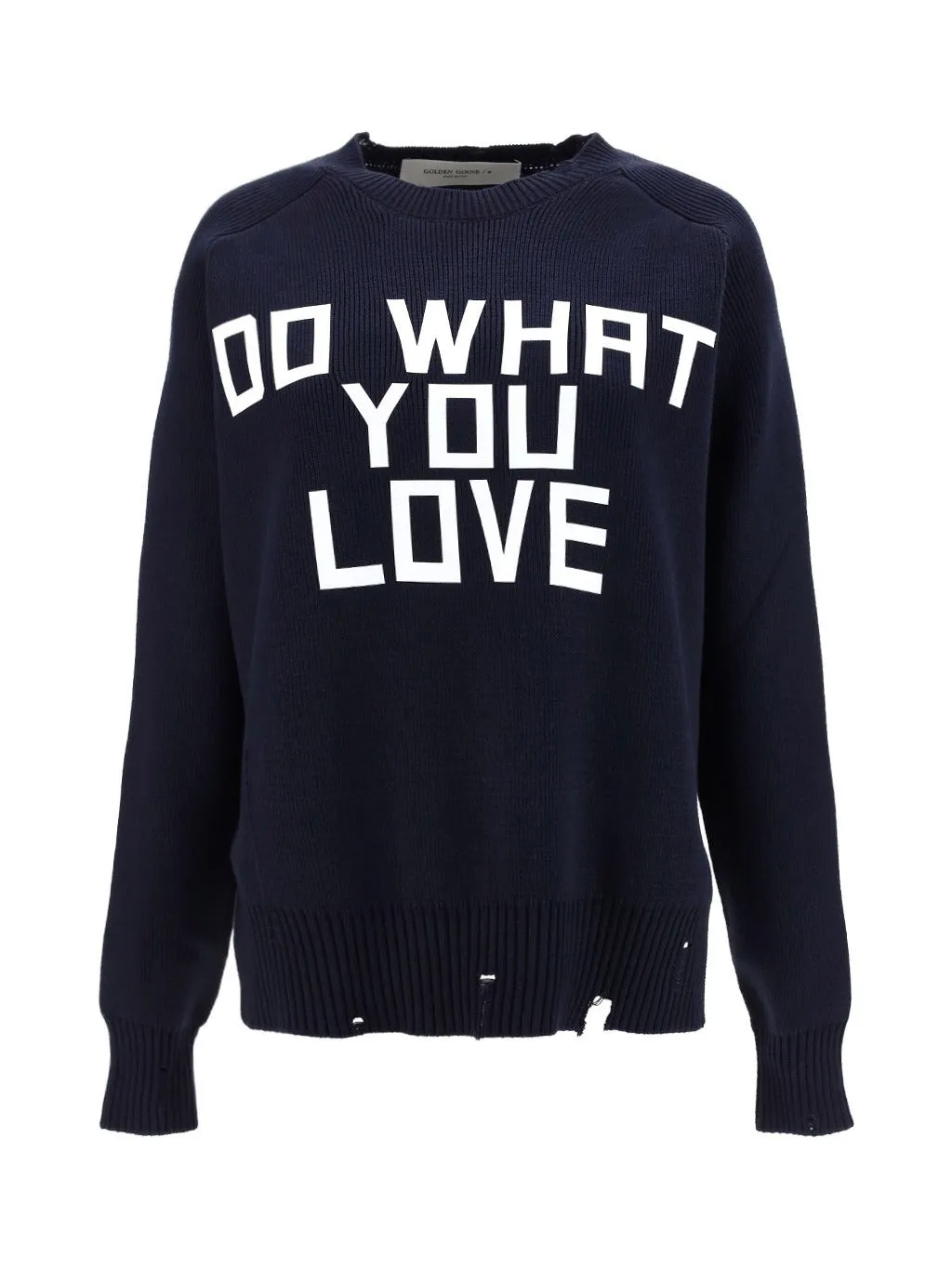 Golden Goose Deluxe Brand Slogan Ripped Sweater