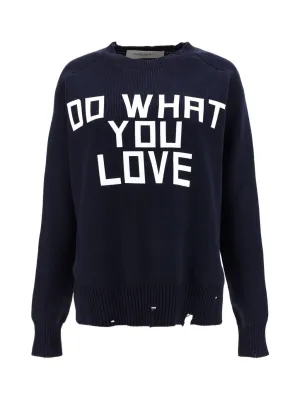 Golden Goose Deluxe Brand Slogan Ripped Sweater