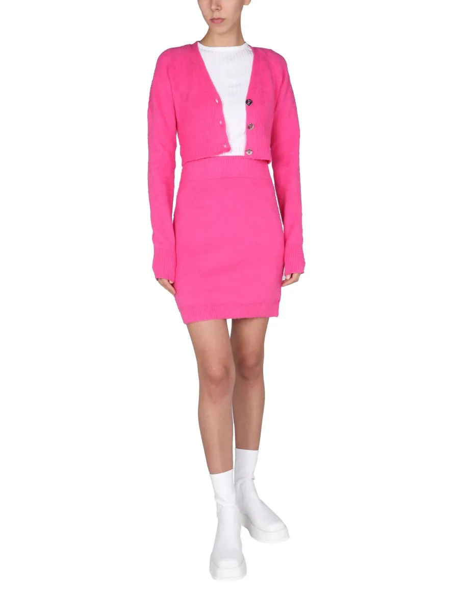 Helmut Lang Knit Pencil Mini Skirt