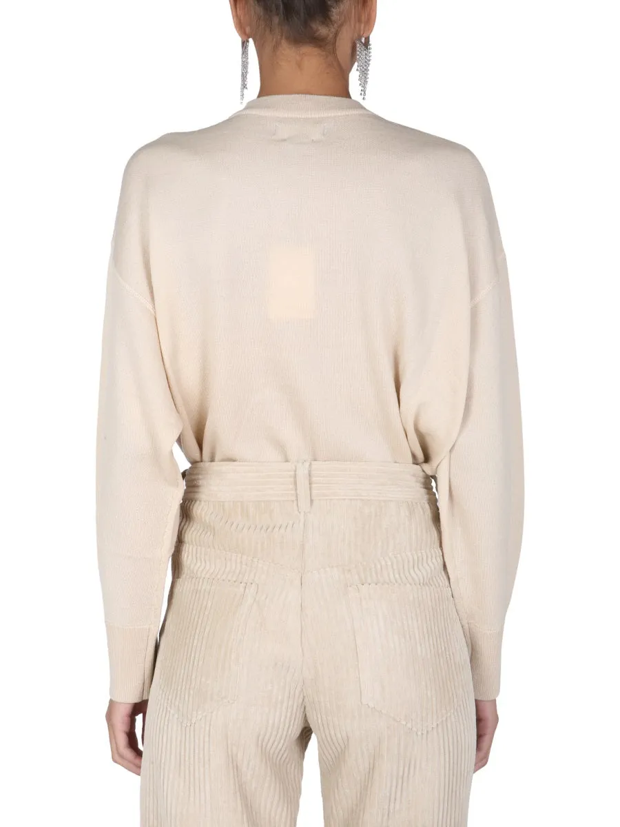 Isabel Marant Henley Ribbed Hem Sweater