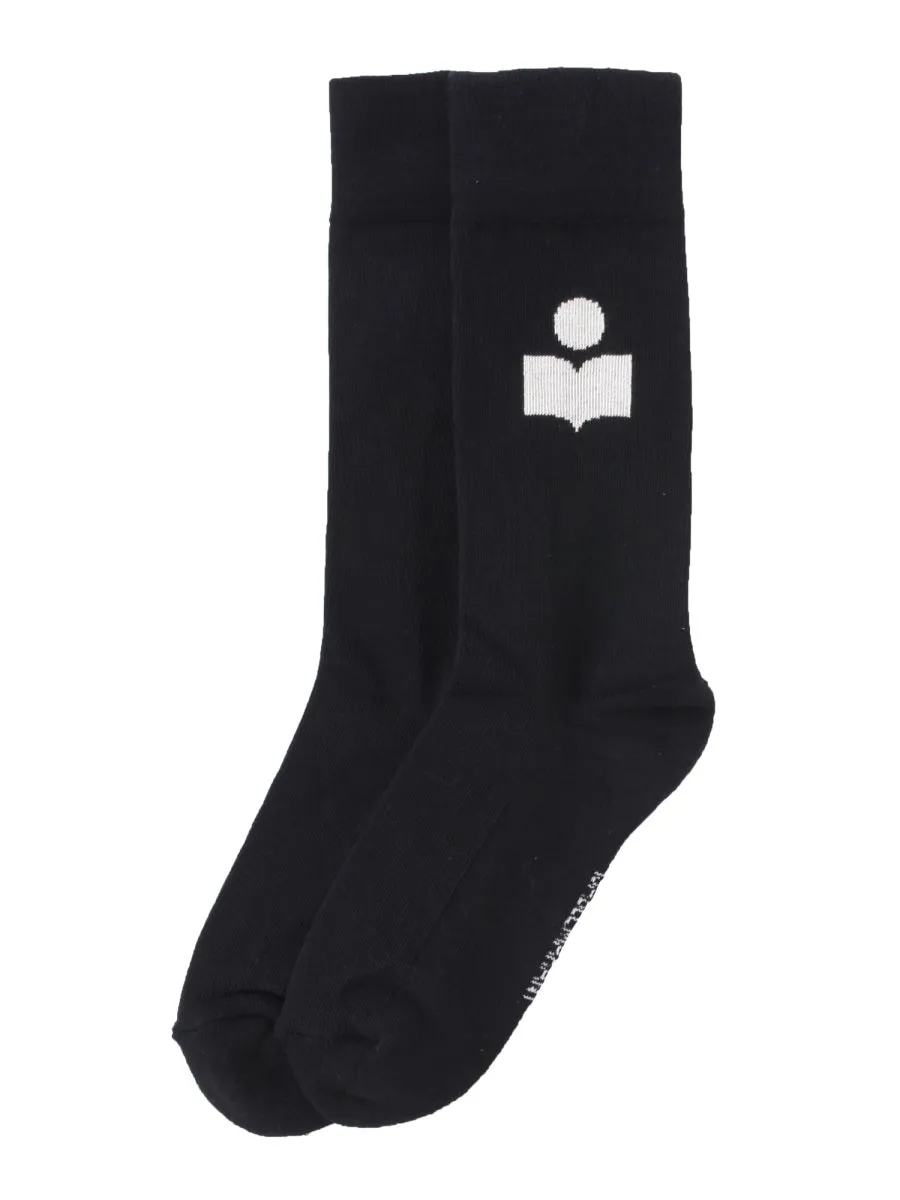 Isabel Marant Logo Intarsia Ribbed Socks