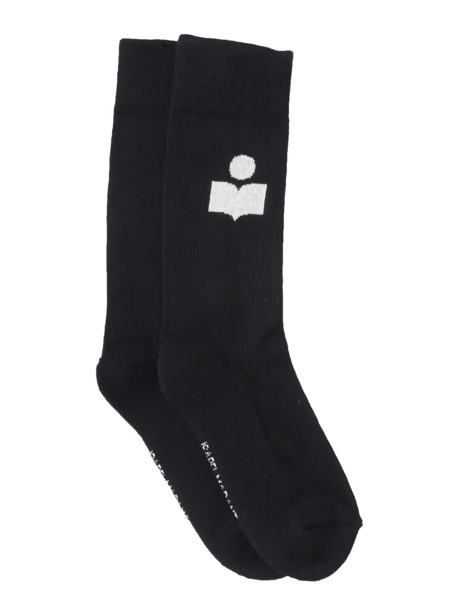 Isabel Marant Logo Intarsia Ribbed Socks
