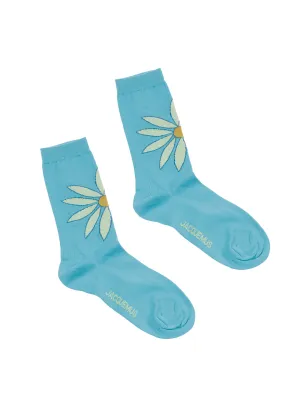 Jacquemus Les Chaussettes Aqua Floral Intarsia Socks