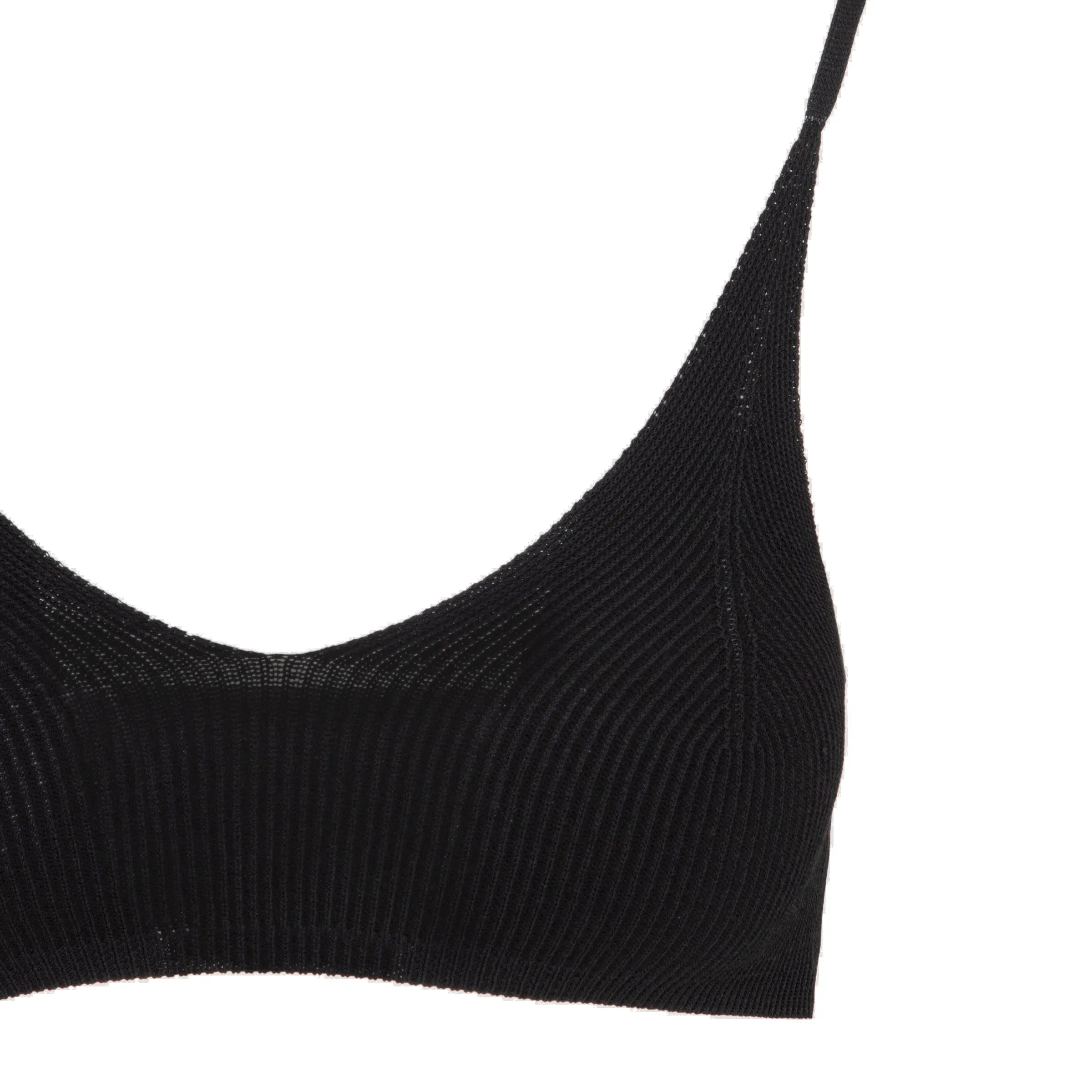 Jacquemus Valensole Ribbed Knit Cropped Top