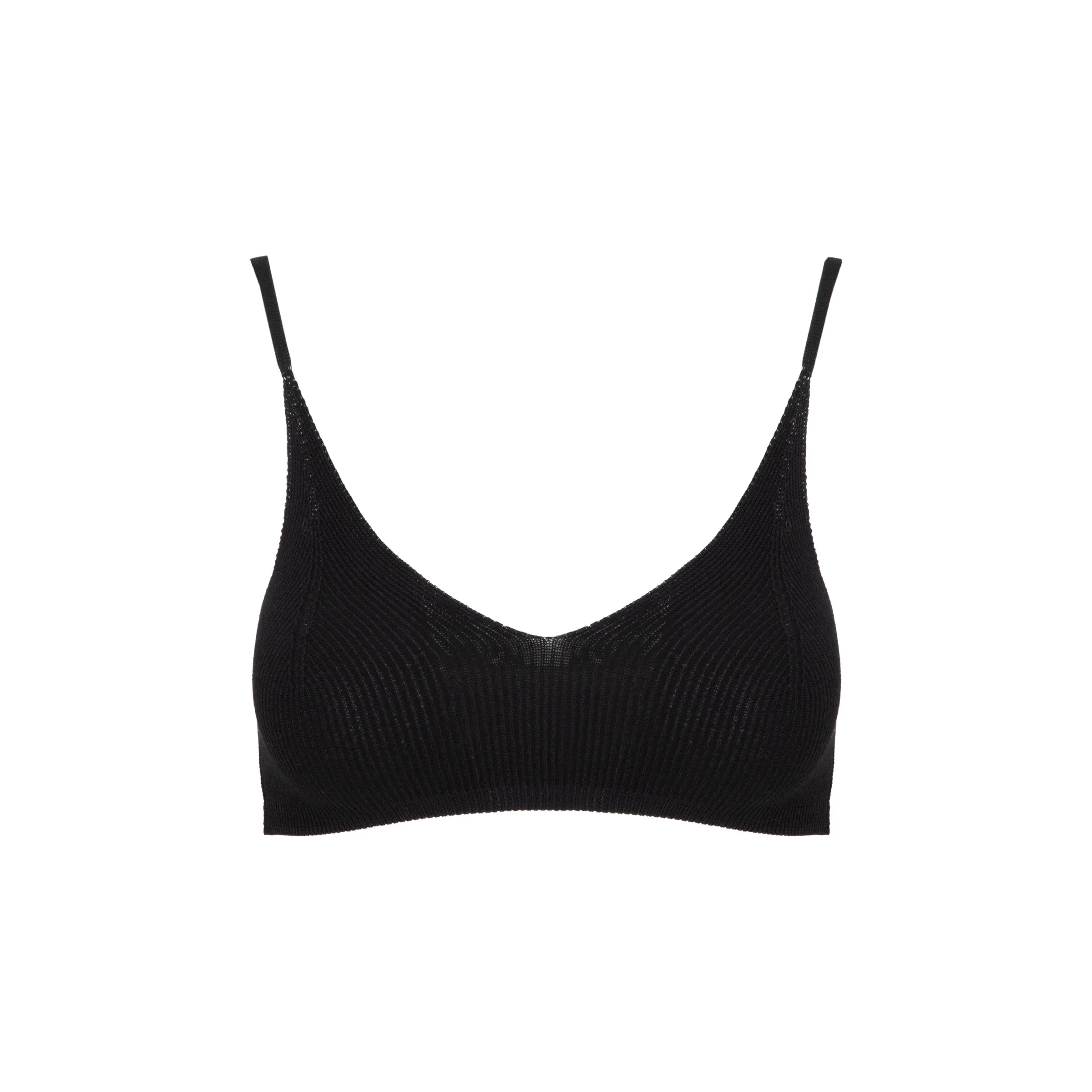 Jacquemus Valensole Ribbed Knit Cropped Top