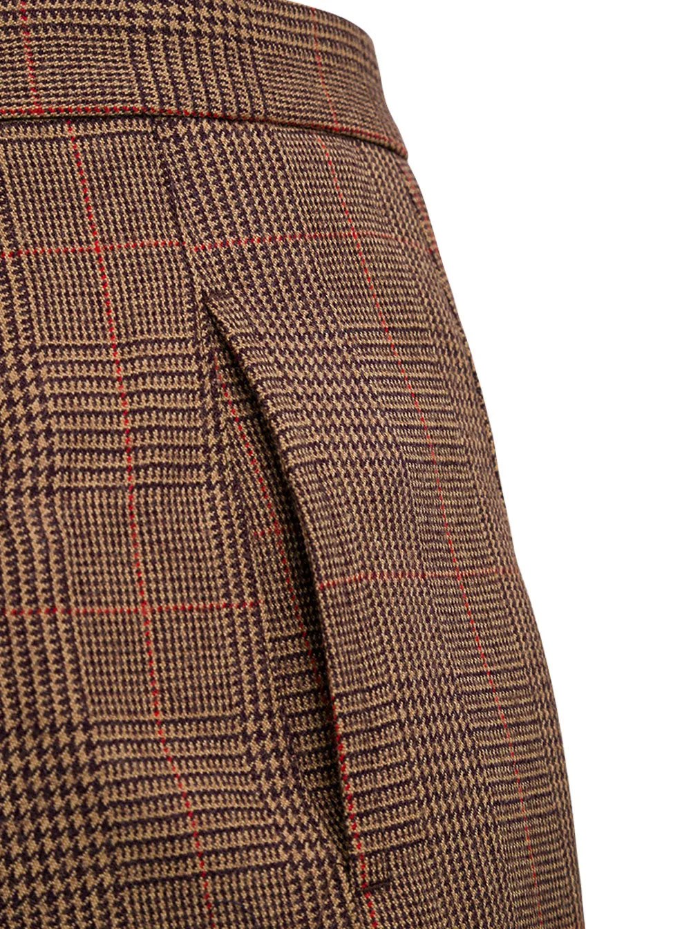 Jejia Ali High-Waisted Checked Trousers