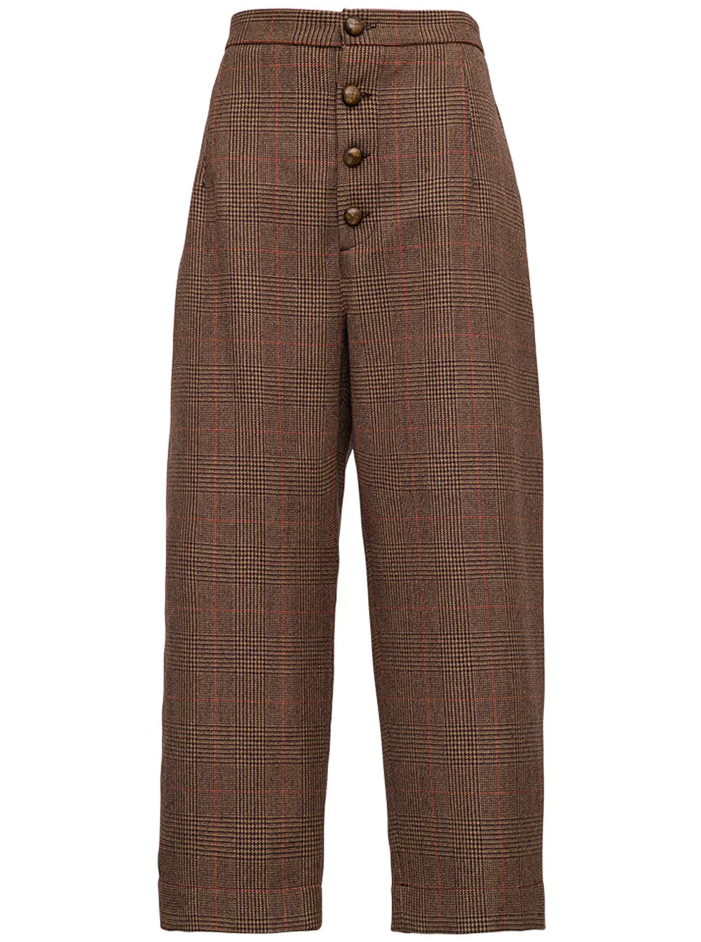 Jejia Ali High-Waisted Checked Trousers