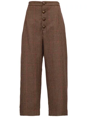 Jejia Ali High-Waisted Checked Trousers
