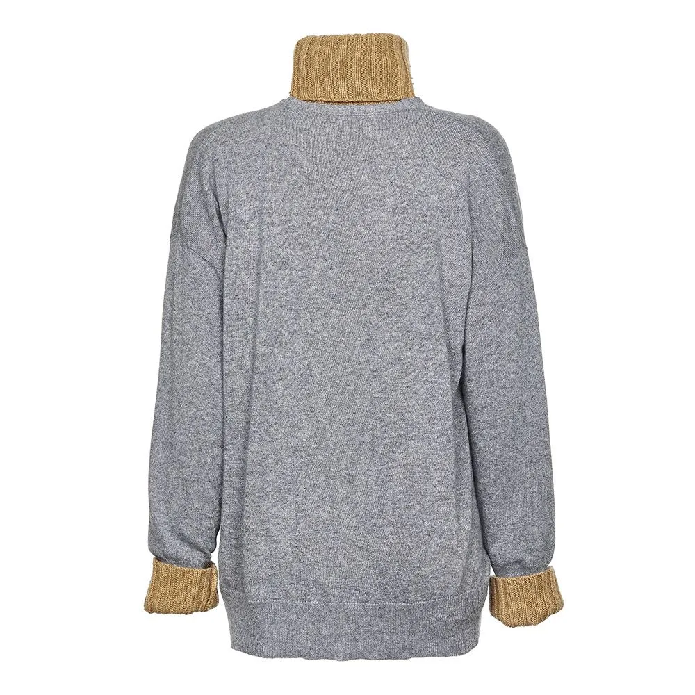 Jejia Layered Turtleneck Knit Cardigan