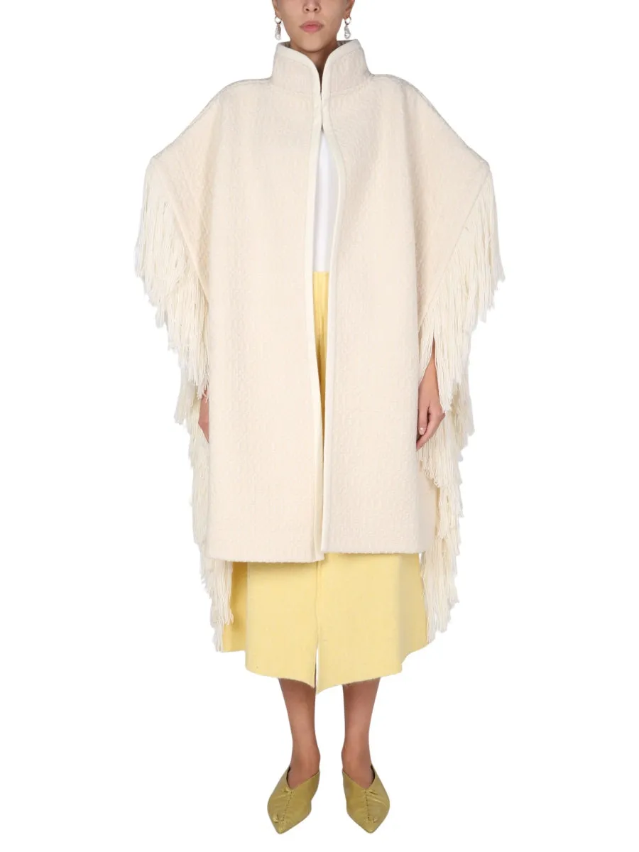 Jil Sander Fringed Knit Cape