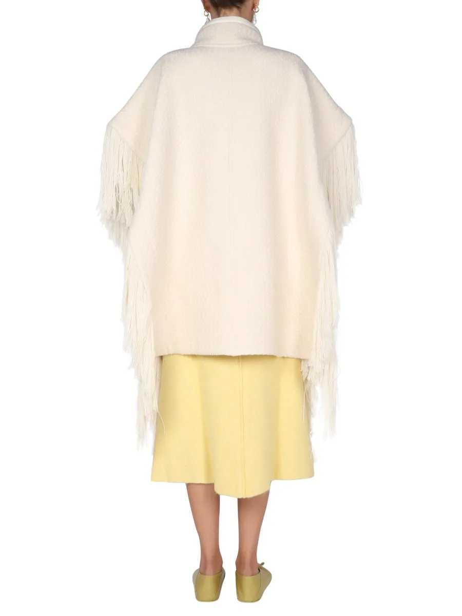 Jil Sander Fringed Knit Cape