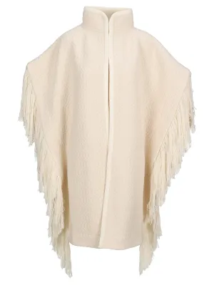 Jil Sander Fringed Knit Cape