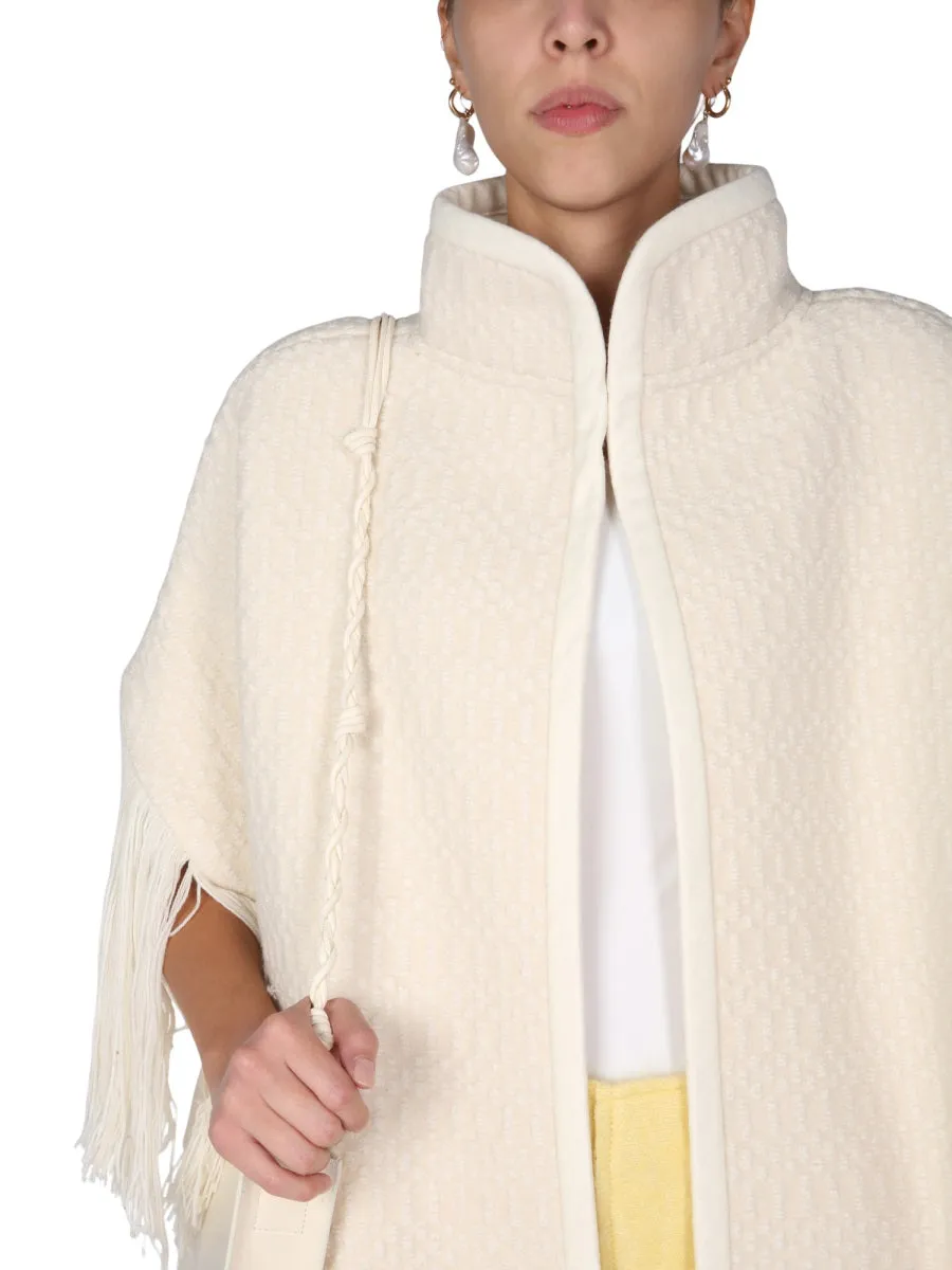 Jil Sander Fringed Knit Cape