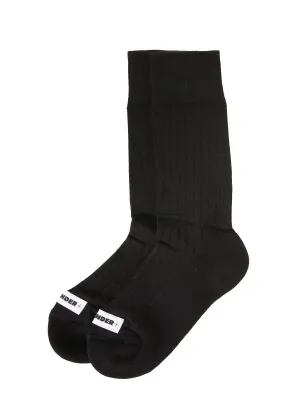 Jil Sander Logo Patch Ribbed Socks