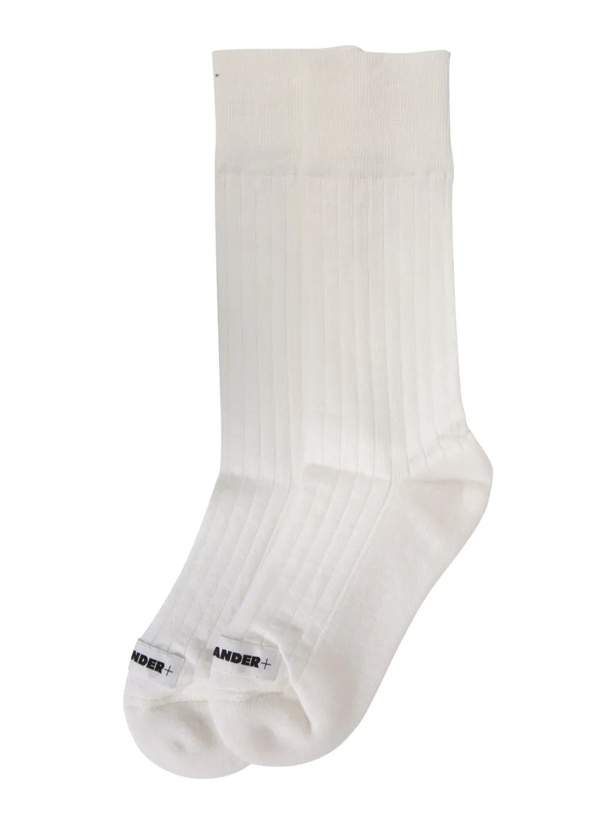 Jil Sander Logo Patch Ribbed Socks