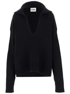Jil Sander Long-Sleeved V-Neck Sweater