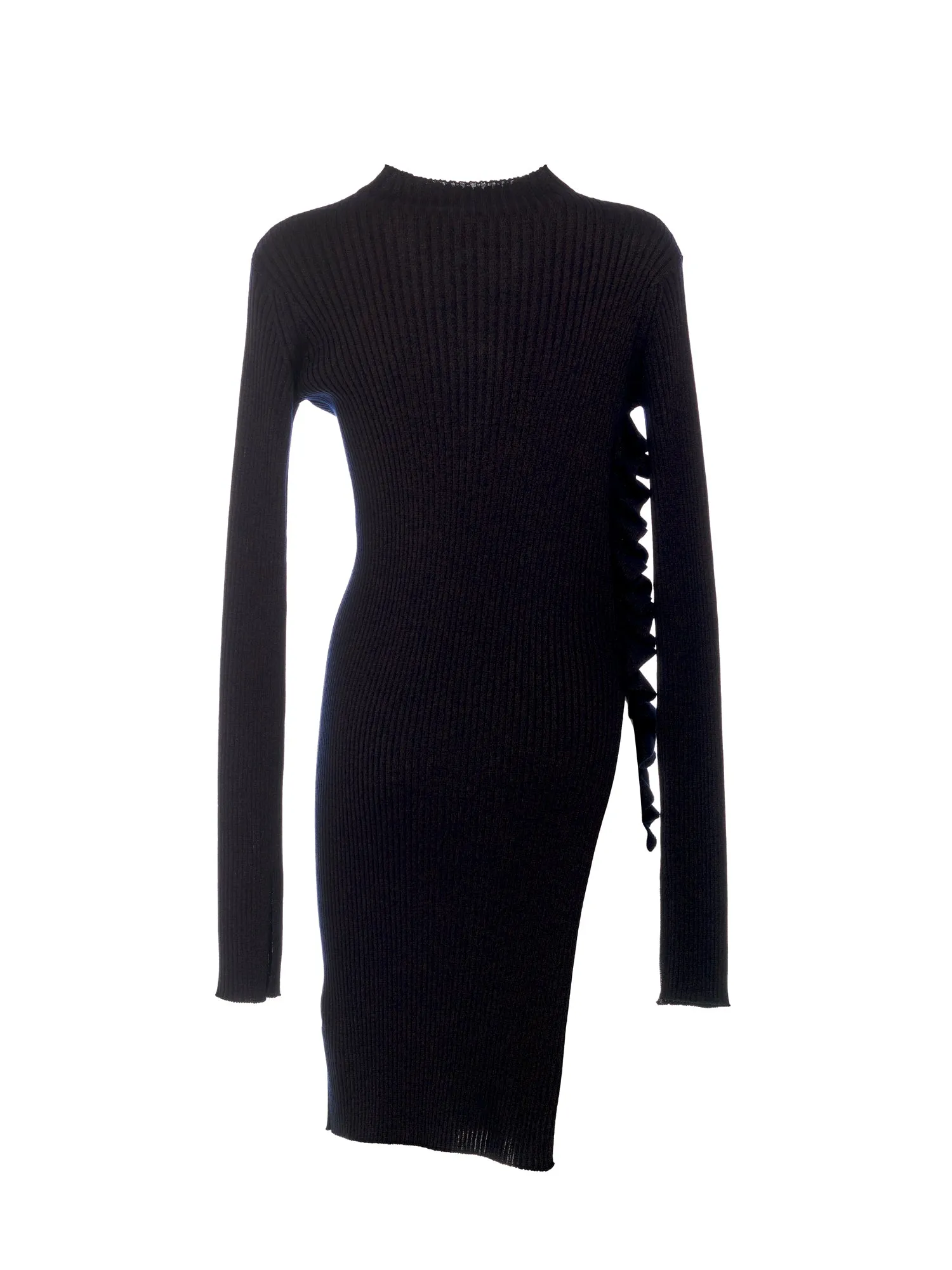 Jil Sander Ruffled Ribbed Knit Jumper