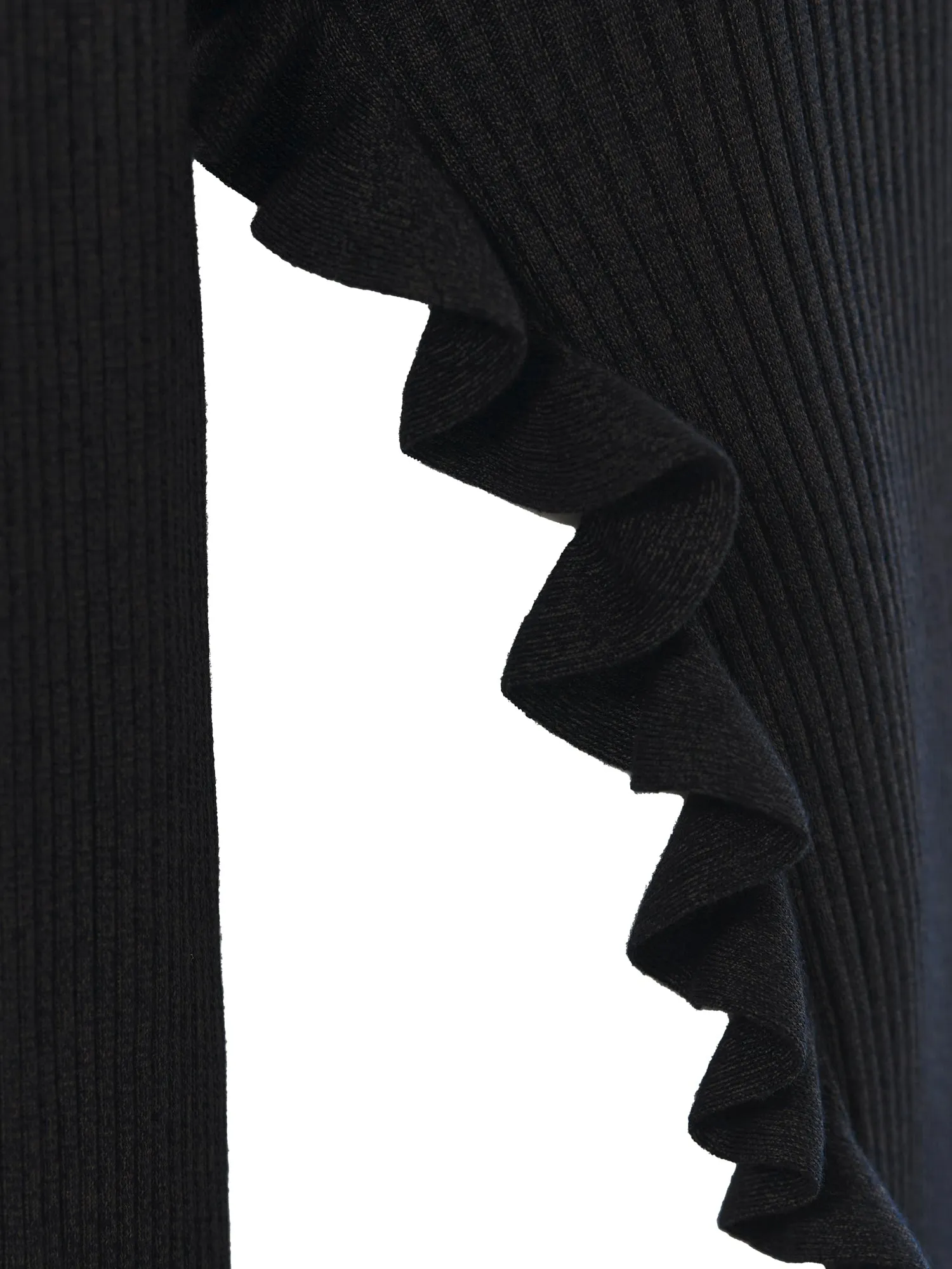 Jil Sander Ruffled Ribbed Knit Jumper