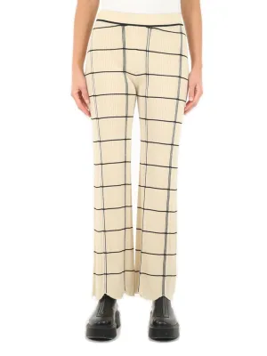 Jil Sander Scallop-Hem Checkered Pants