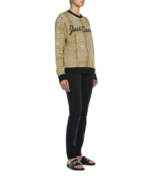 Just Cavalli Leopard Print Crewneck Sweater