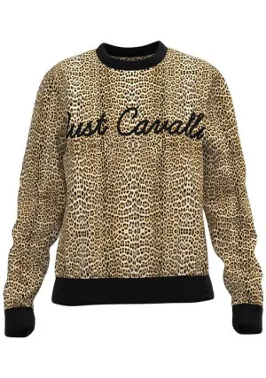 Just Cavalli Leopard Print Crewneck Sweater