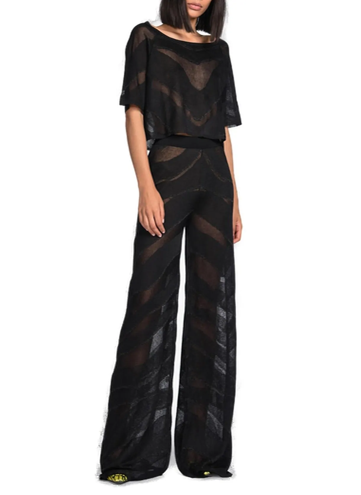 Just Cavalli Semi Sheer Wide Leg Pants