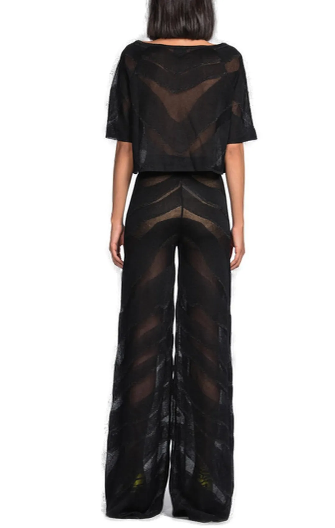 Just Cavalli Semi Sheer Wide Leg Pants