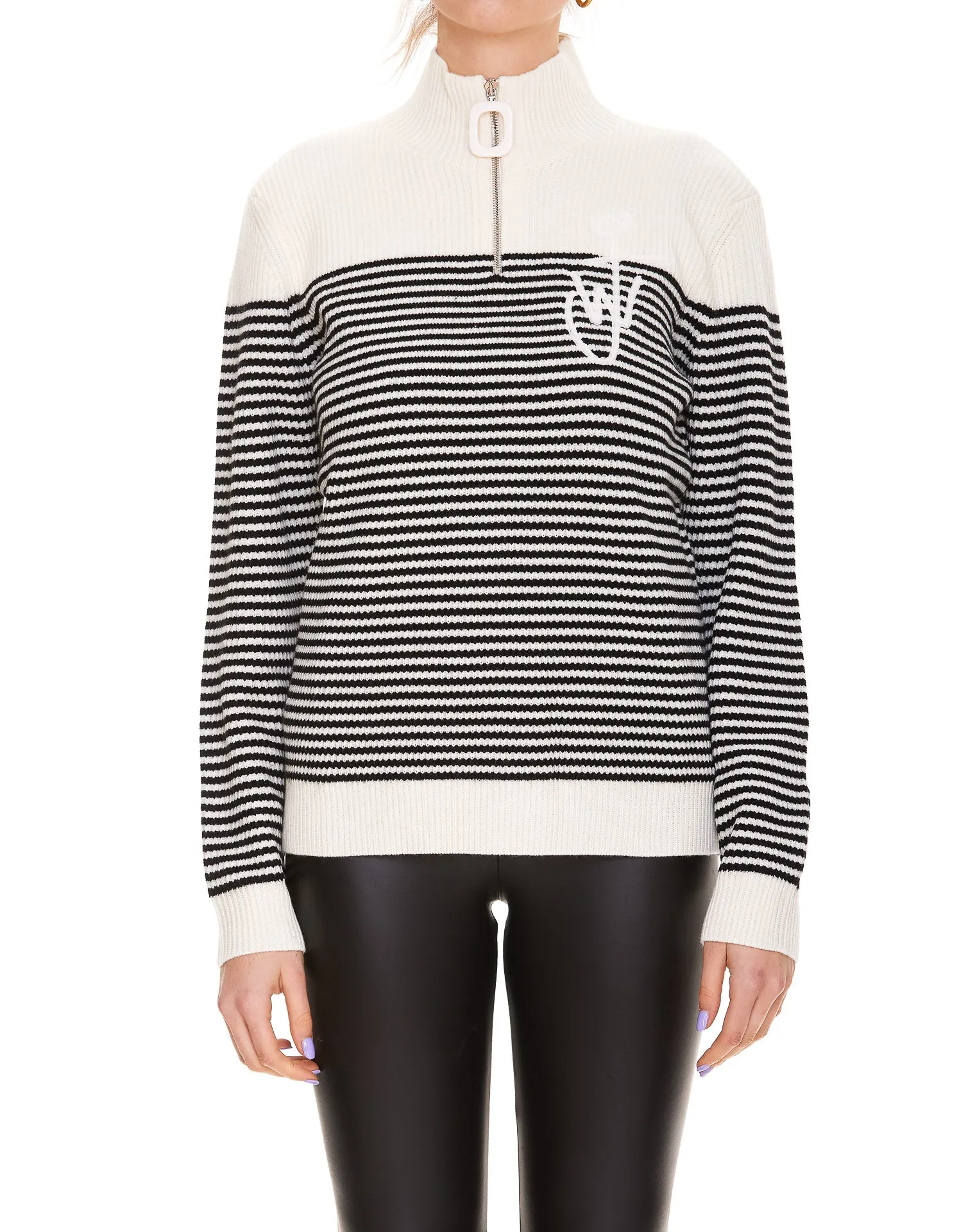 JW Anderson High Neck Striped Knit Jumper